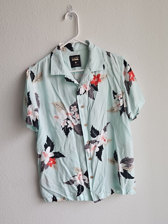 Eighth Avenue Other - Eight Avenue Men’s Mint Green Floral Button-Down Short-Sleeve Shirt Medium